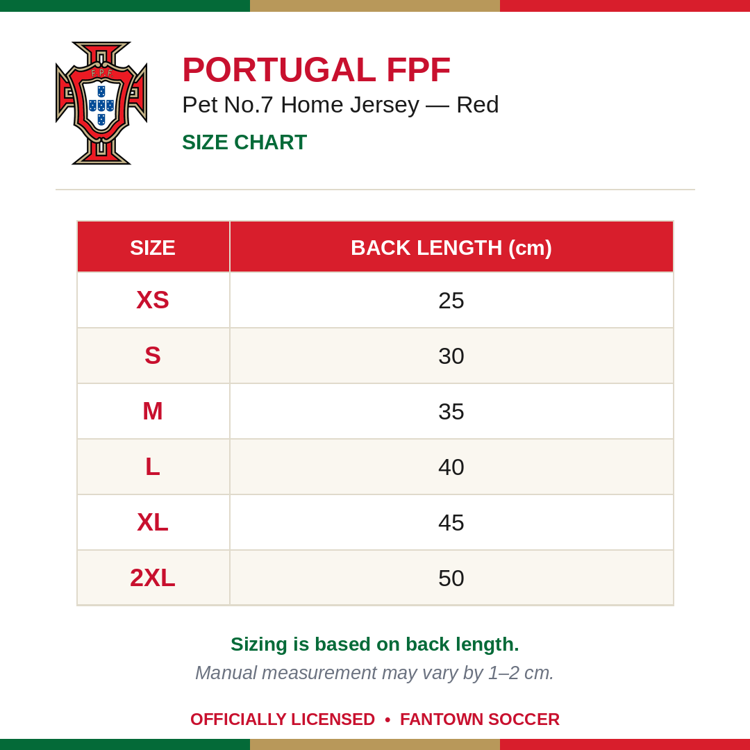 Portugal FPF Pet No.7 Home Jersey - Red