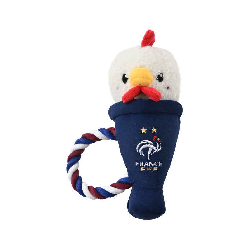 France FFF Pet Gallic Rooster Rope Toy