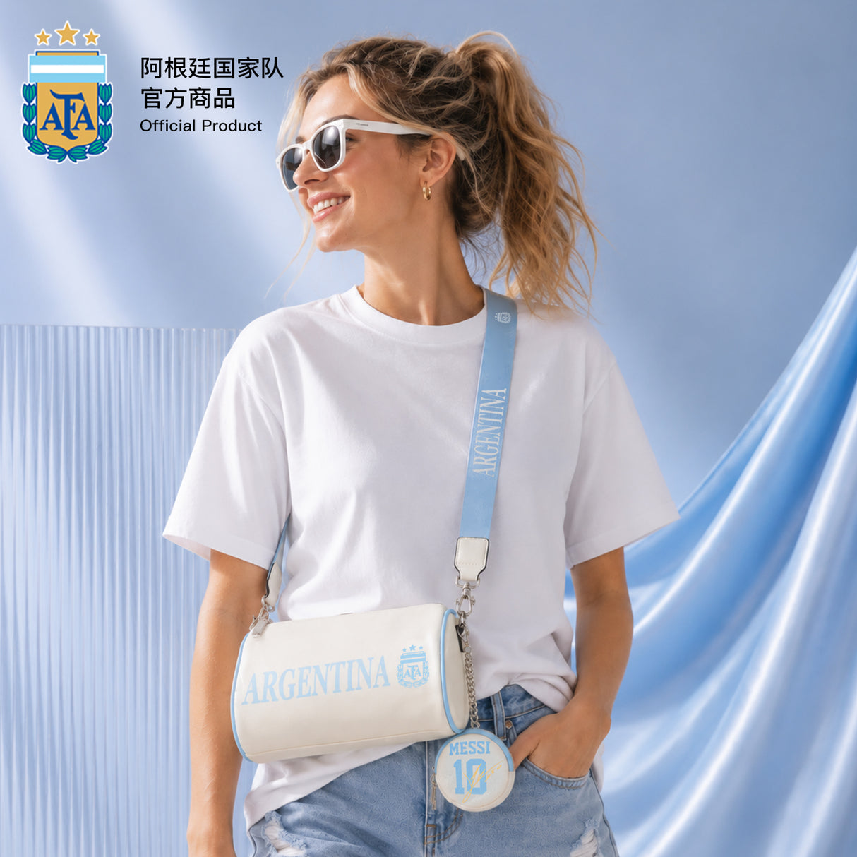 Argentina AFA Messi 10 Mini Barrel Bag