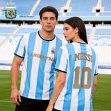 Argentina AFA Messi #10 Gold Stripe T-Shirt