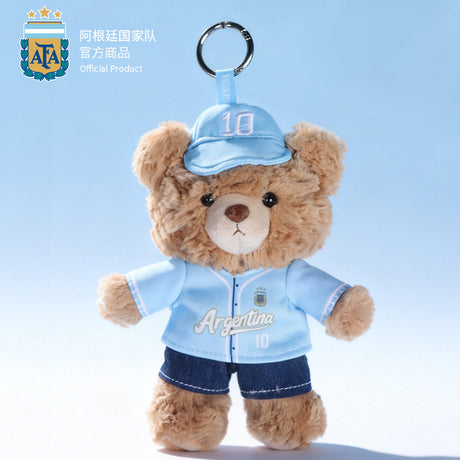 Argentina AFA Messi #10 Plush Teddy Bear Keychain