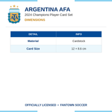 Argentina AFA 2024 Champions Player Card Set