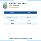 Argentina AFA 3-Star Knit Beanie