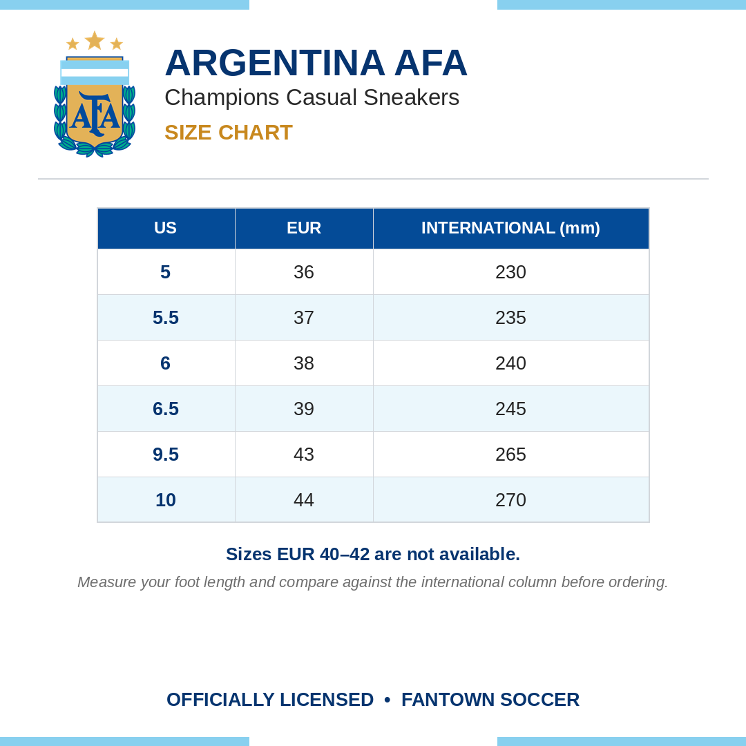 Argentina AFA Champions Casual Sneakers