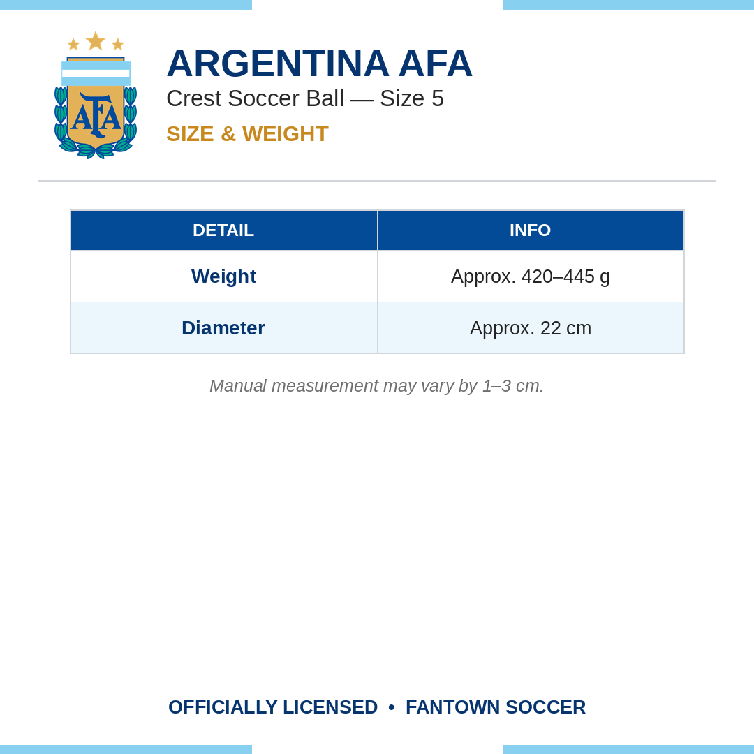 Argentina AFA Crest Soccer Ball - Size 5
