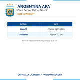 Argentina AFA Crest Soccer Ball - Size 5