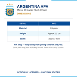 Argentina AFA Messi 10 Lamb Plush Charm