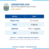 Argentina AFA Messi & Squad Magnetic Figures (4-Pack)