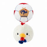 France FFF Pet Rooster & Soccer Ball Toy Set
