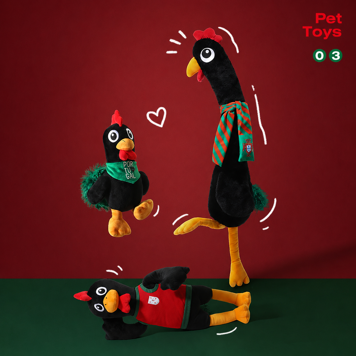 Portugal FPF Pet Rooster Plush Toy (M)
