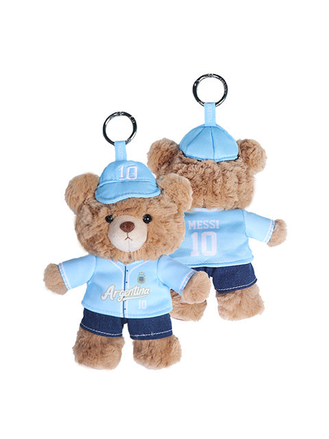 Argentina AFA Messi #10 Plush Teddy Bear Keychain